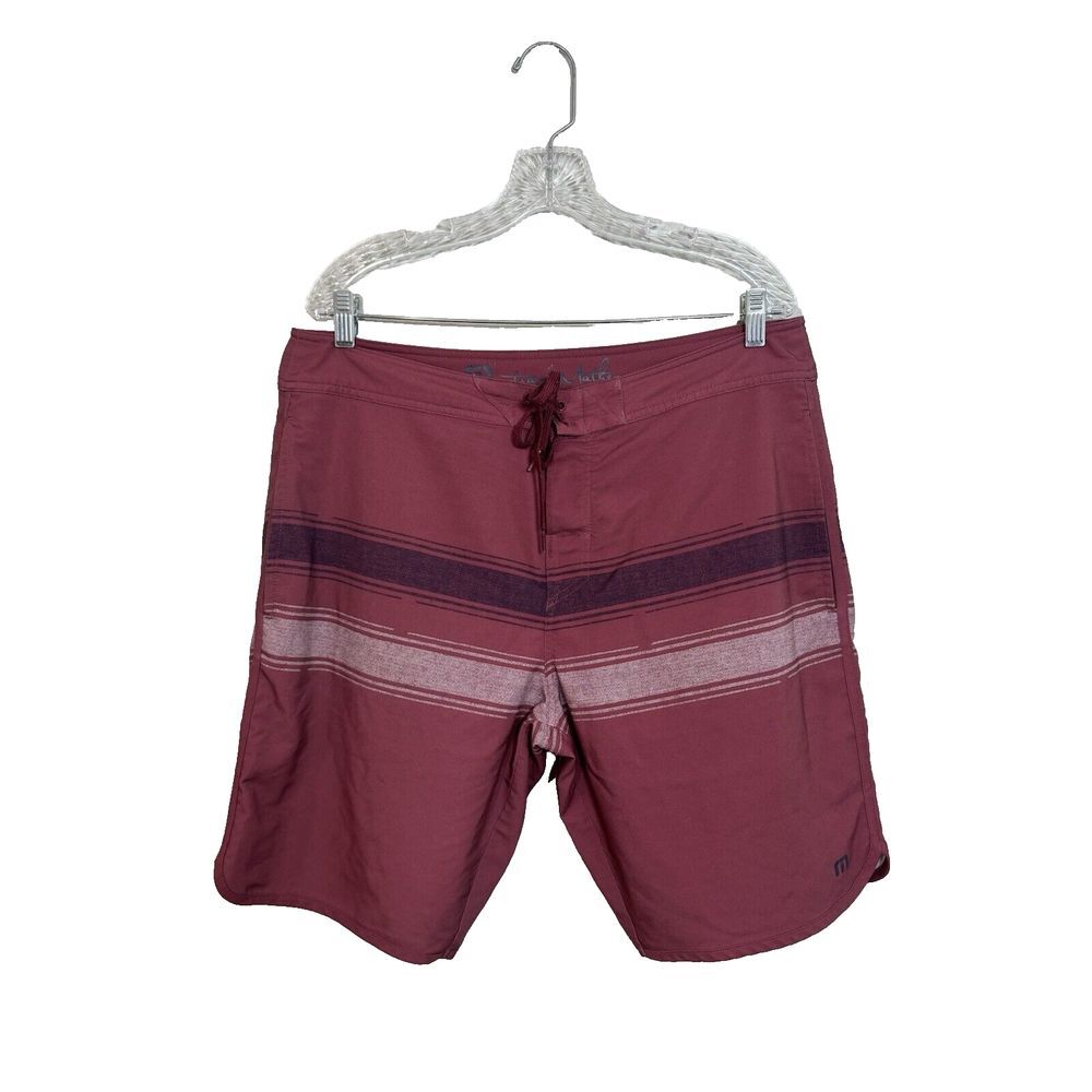 Travis Matthew‎ Board Shorts Swim Surf Mens Drawstring Size 36 Burgundy
